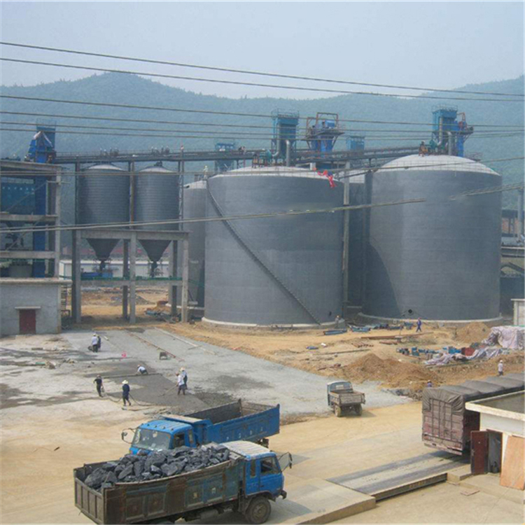 徐州水泥钢板仓2座3000吨青岛项目进入施工