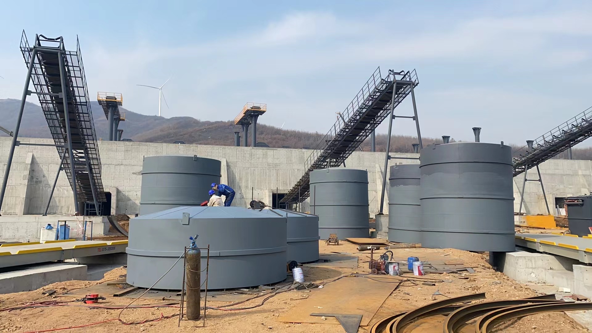 徐州骨料钢板仓河南项目大型骨料仓生产线进度